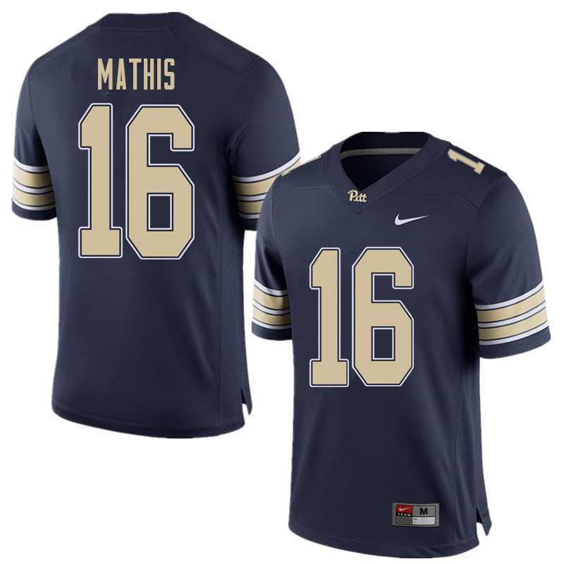 Men #16 Damarri Mathis Pittsburgh Panthers College Football Jerseys Sale-Home Blue